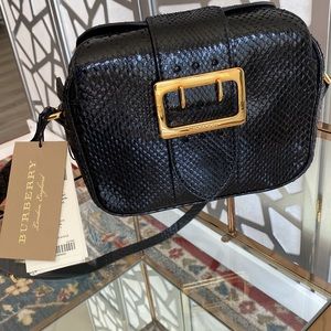 Authentic Burberry buckle snakeskin crossbody